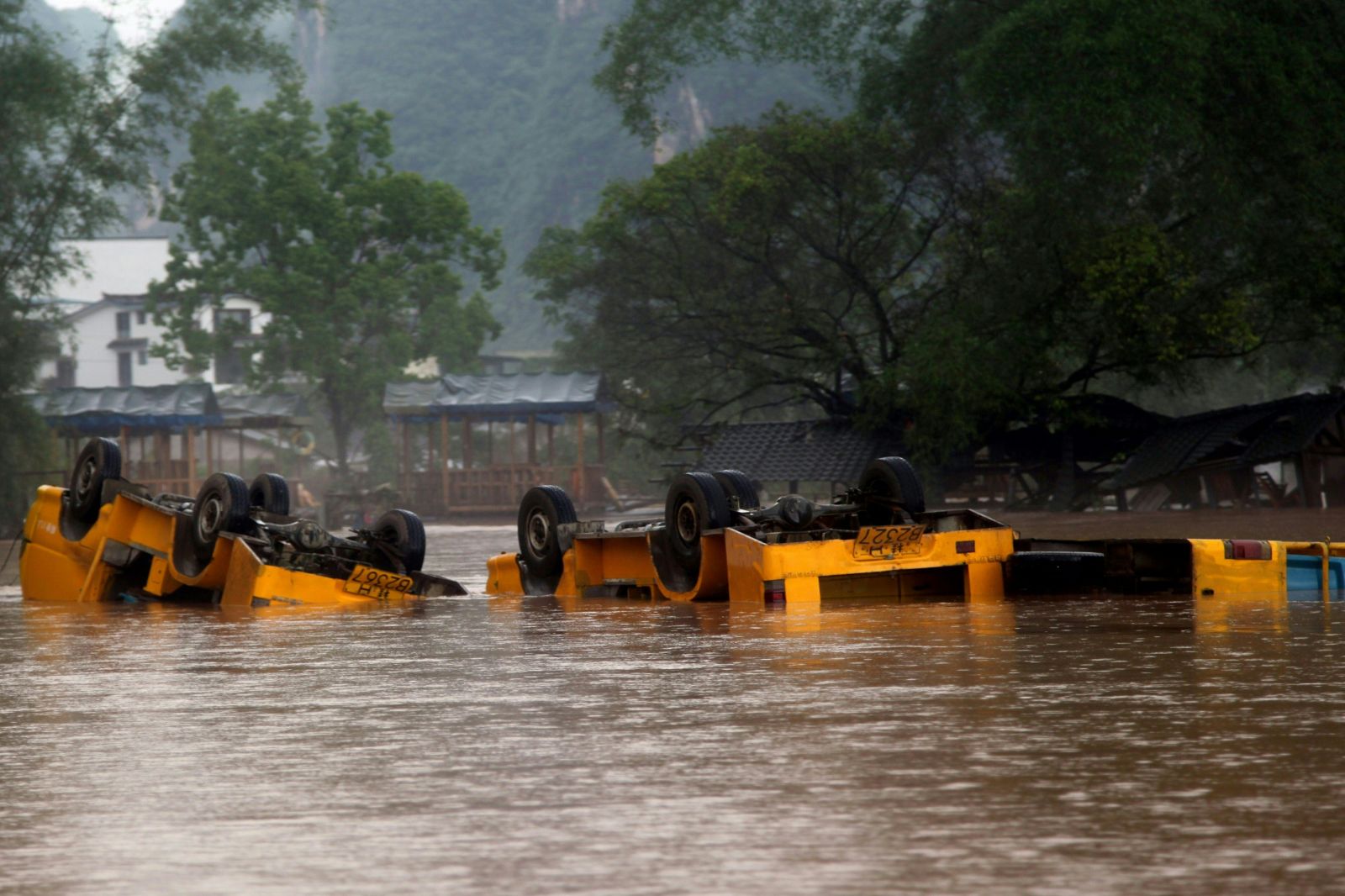 مكان الفيضانات في الصين (أ.ف.ب)