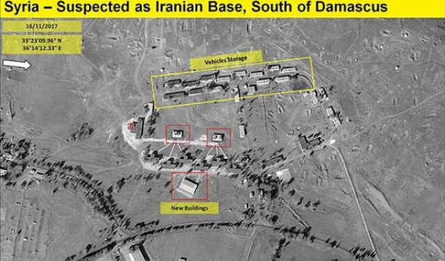 قمر صناعي يظهر القاعدة الإيرانية القريبة من الحدود الإسرائيلية