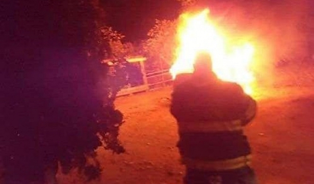 مجهولون يشعلون النيران في سيارة مواطن من كفركنا