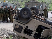 إصابة 6 جنود بانقلاب جيب على حدود غزة