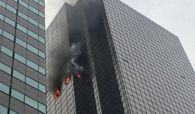 قتيل وستة جرحى جراء حريق في برج ترامب  