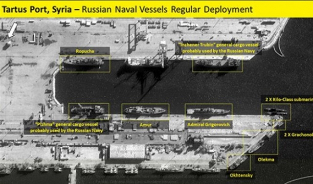 الأقمار الصناعية ترصد مغادرة السفن الروسية لقاعدة طرطوس