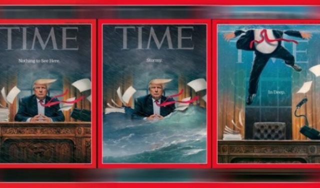 ترامب يغرق عميقًا: الغلافُ القادم لمجلة 