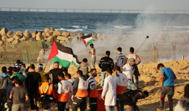 إصابات بقمع الاحتلال المسير البحري في غزة