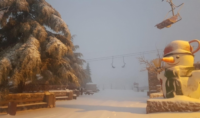 فيديو وصور: الثلوج تتساقط في جبل الشيخ