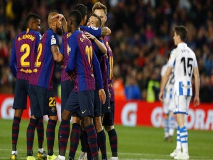 برشلونة يفوز على سوسييداد بهدفين مقابل هدف