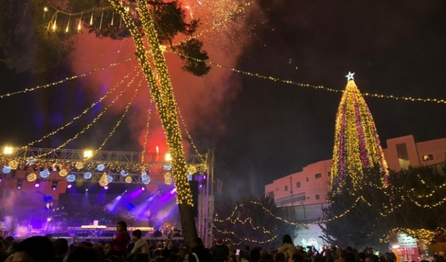 الاحتفال بإضاءة شجرة الميلاد في مدينة البشارة، النّاصرة