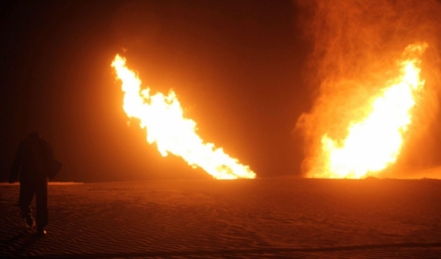 تفجير خط الغاز بين ⁧‫إسرائيل‬⁩ و⁧‫مصر بمحافظة شمال ⁧‫سيناء‬⁩