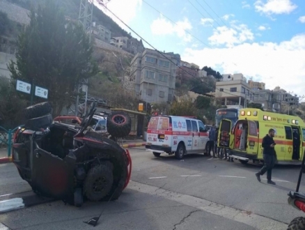 إصابة شاب وفتاة إثر انقلاب دباب في الشبلي