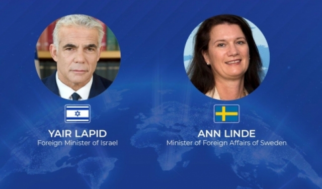 لبيد يعلن عودة العلاقات الإسرائيلية السويدية على مستوى وزيري الخارجية