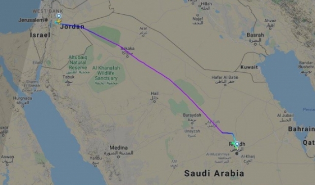 تقرير: طائرة إسرائيلية تحط في الرياض بعد مكوثها في عمّان