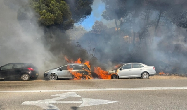 إضرام النار بسيارات قرب جامعة حيفا عمدا