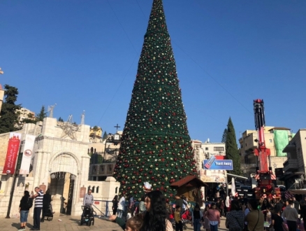 الناصرة تحتفل بنصب أكبر شجرة ميلاد في البلاد