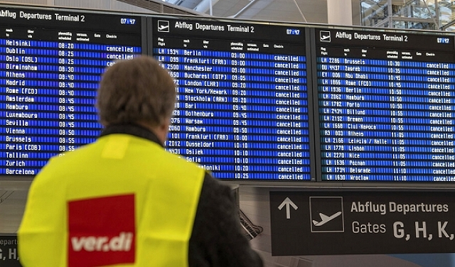 ألمانيا: إلغاء آلاف الرحلات الجويّة بسبب إضراب موظّفي المطارات