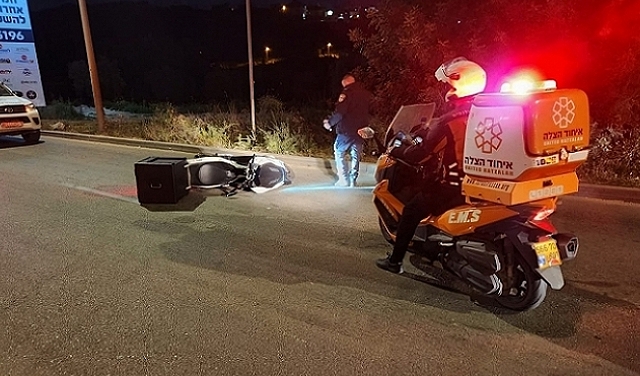 إصابة خطيرة لسائق دراجة نارية في حادث تصادم في رهط