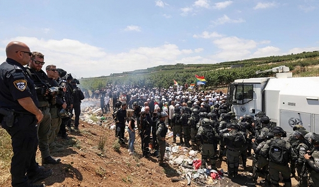 الجولان المحتلّ: إصابات إثر قمع الشرطة احتجاجا ضدّ مخطط مصادرة الأراضي