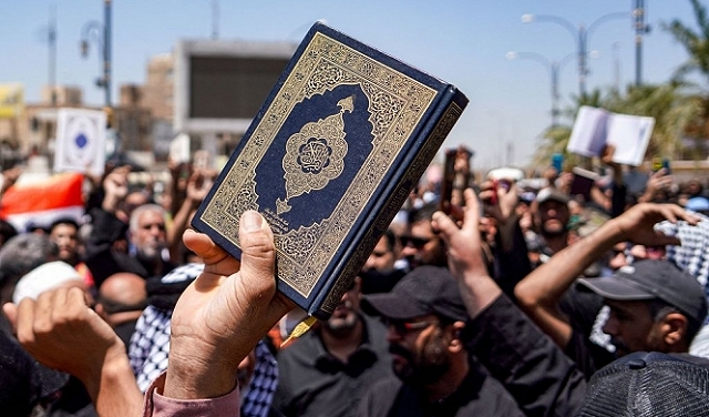 تفريق مئات المحتجين في بغداد على خلفية تدنيس القرآن