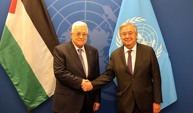 الرئيس الفلسطينيّ يجتمع مع الأمين العام للأمم المتحدة