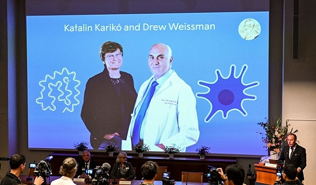 كاتالين كاريكو ودرو وايزمان يفوزان بجائزة نوبل في الطب لعام 2023