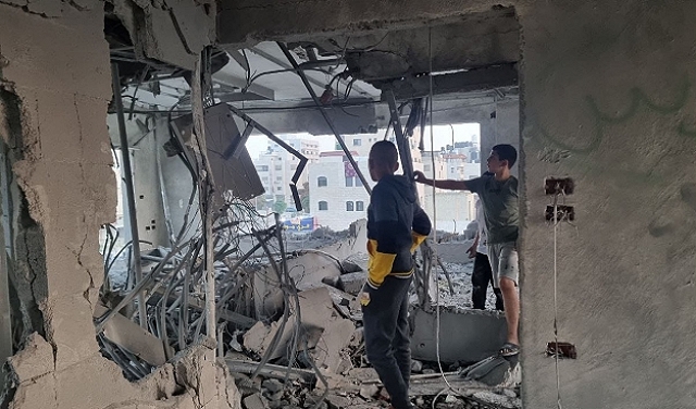 الاحتلال يفجر منزل الأسير خالد خروشة في نابلس