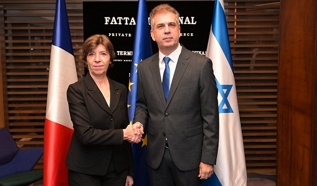 وزيرة الخارجية الفرنسية تلتقي نظيرها الإسرائيلي وتدعو إلى هدنة فورية ومستدامة بغزة