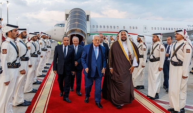 عباس في قطر لبحث جهود وقف إطلاق النار في غزة