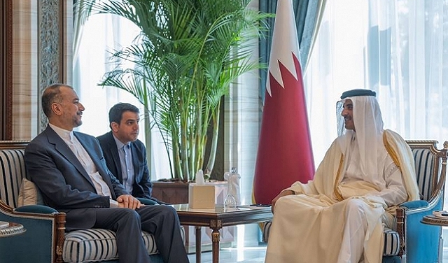 أمير قطر وعبد اللهيان يبحثان الحرب على غزة 