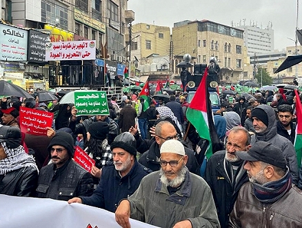 الأردنيّون يتظاهرون للأسبوع التاسع عشر  على التوالي تضامنًا مع غزّة